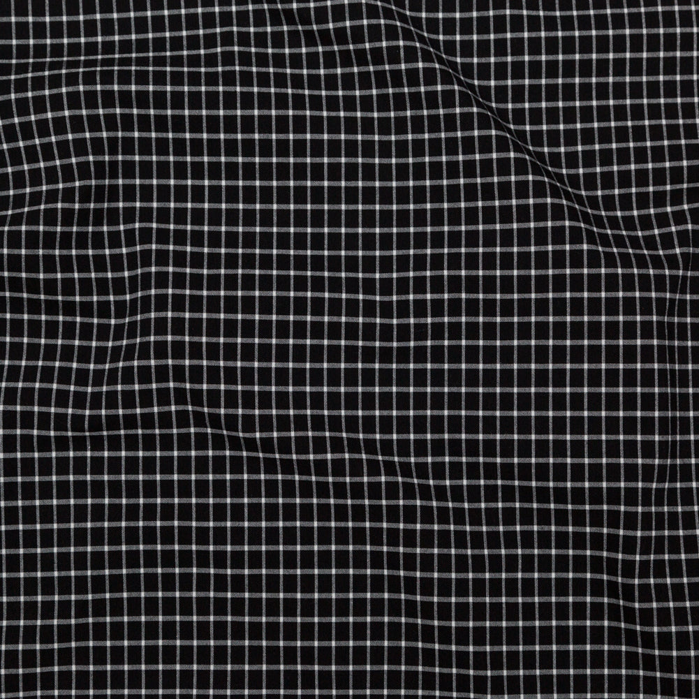 Black and White Checkered Heavy Stretch Cotton Woven