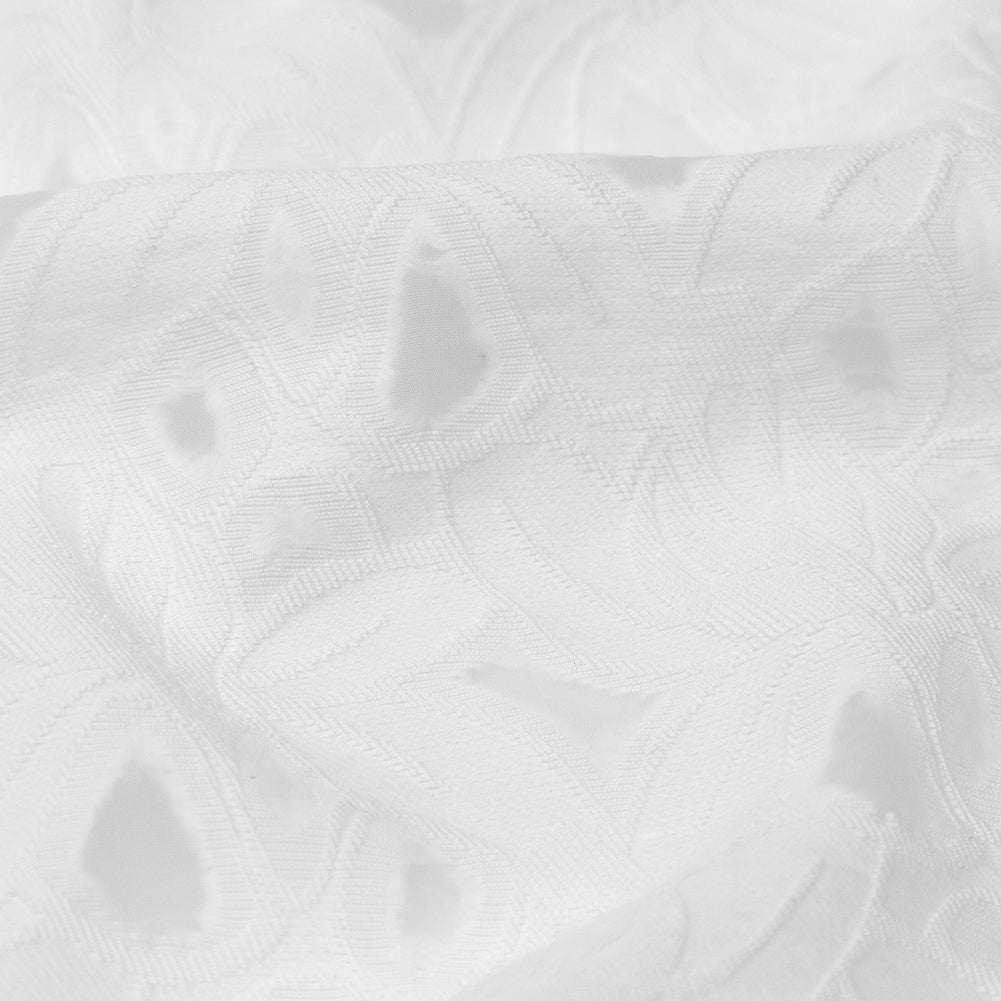 Italian Snow White Floral Burnout Brocade Detail Italian Snow White Floral Burnout Brocade Detail