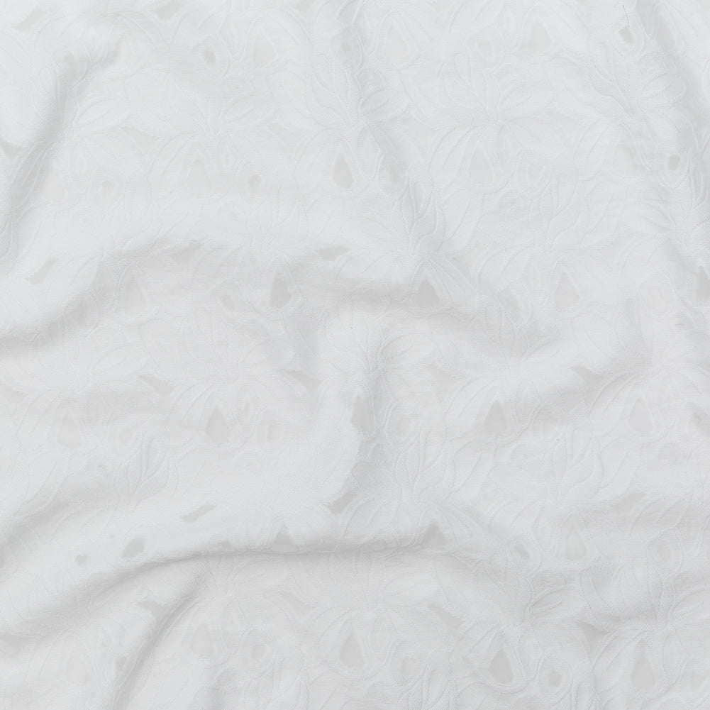 Italian Snow White Floral Burnout Brocade Italian Snow White Floral Burnout Brocade