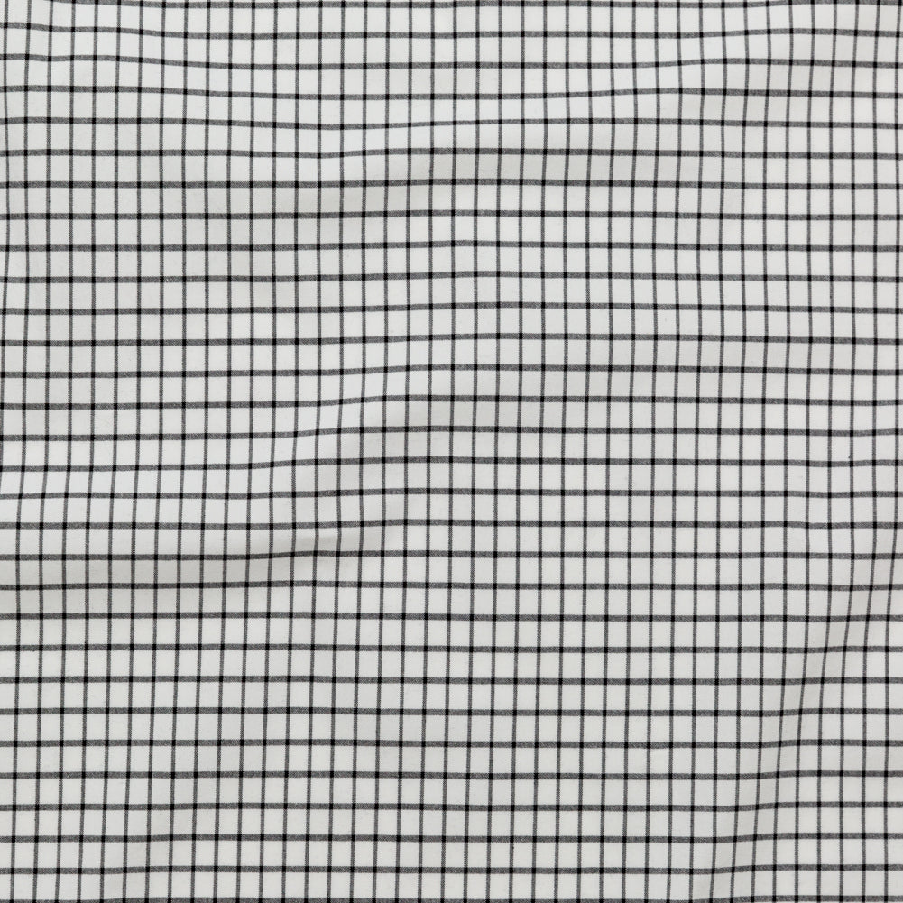 White and Black Checkered Heavy Stretch Cotton Woven