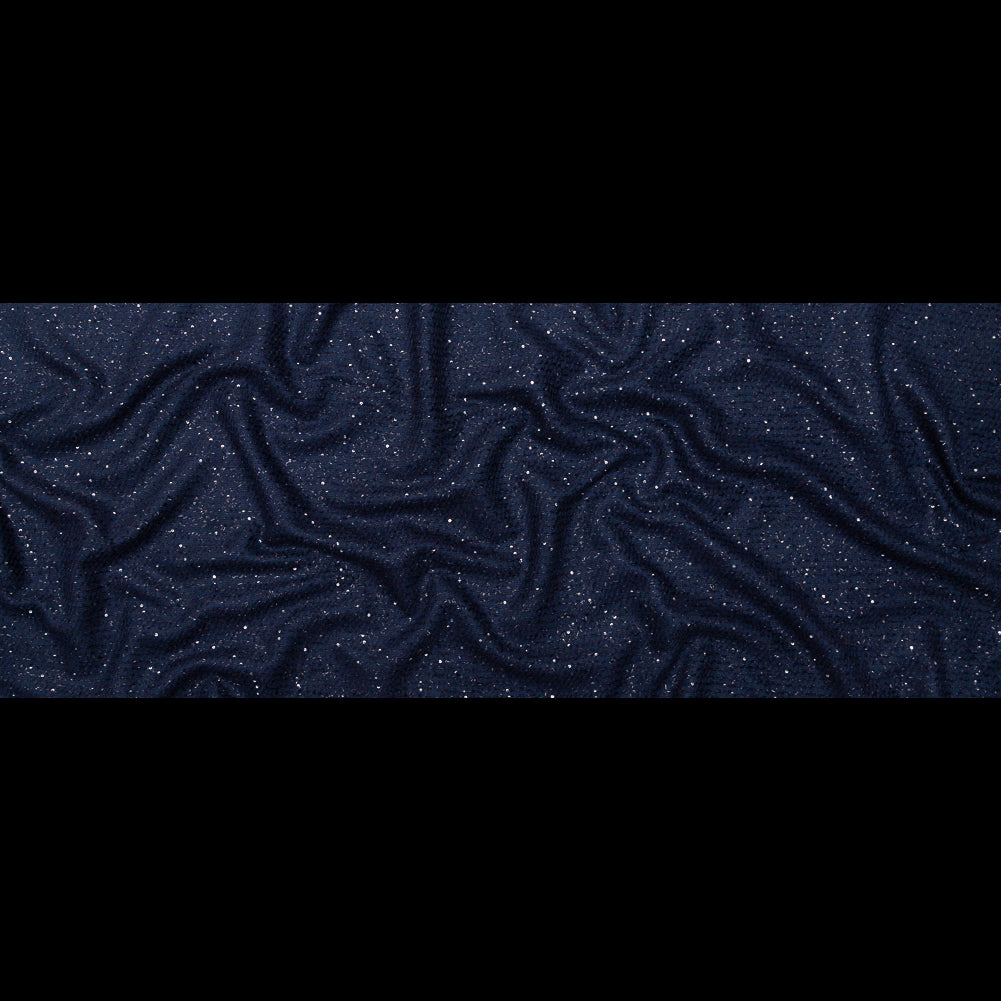 Metallic Navy Striped Tweed with Silver Sequins Full Metallic Navy Striped Tweed with Silver Sequins Full