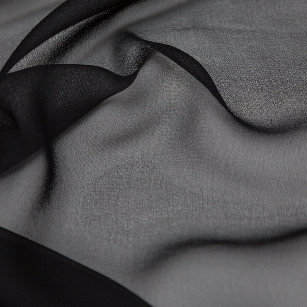 Milly Black Silk Chiffon Detail Milly Black Silk Chiffon Detail
