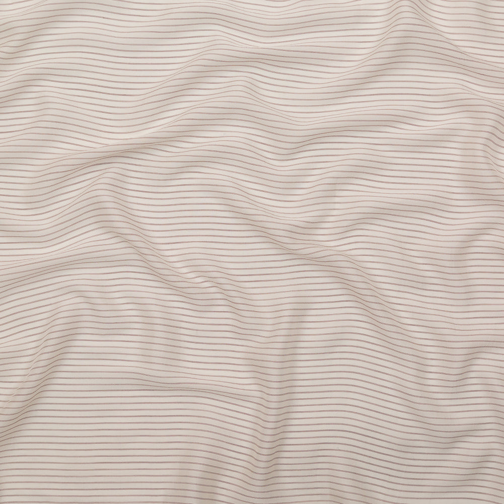 Double Pinstriped Silk Lining by The Row - Ivory and Burgundy Double Pinstriped Silk Lining by The Row - Ivory and Burgundy