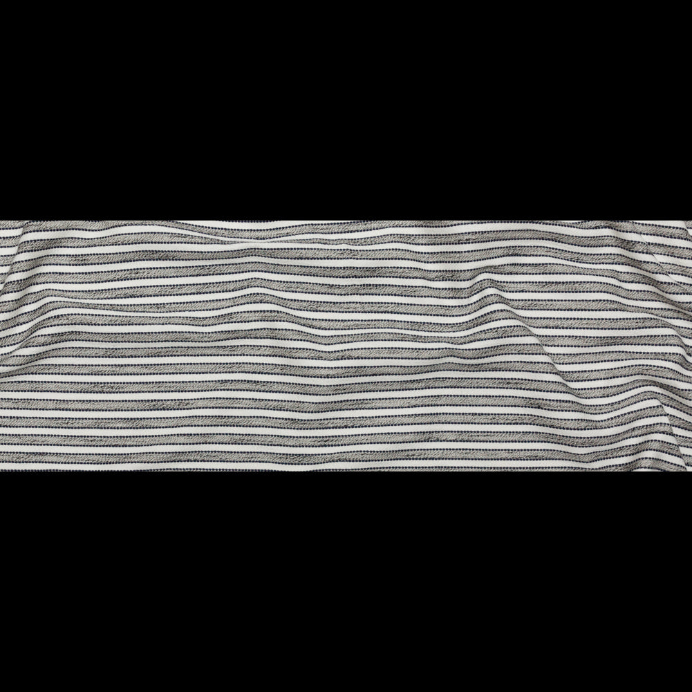 Coconut Milk and Peacoat Striped Cotton Tweed Full Coconut Milk and Peacoat Striped Cotton Tweed Full