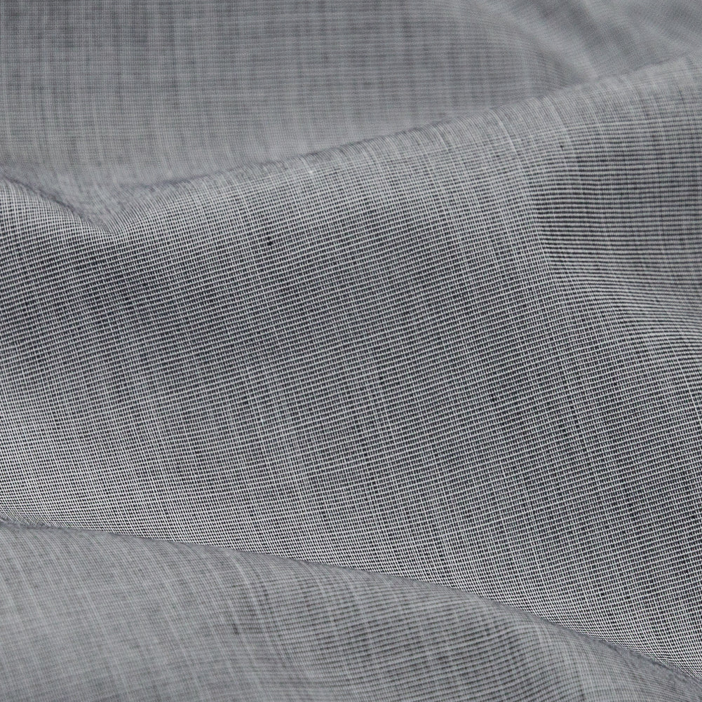 Minimal Gray Cotton Chambray Shirting Detail Minimal Gray Cotton Chambray Shirting Detail