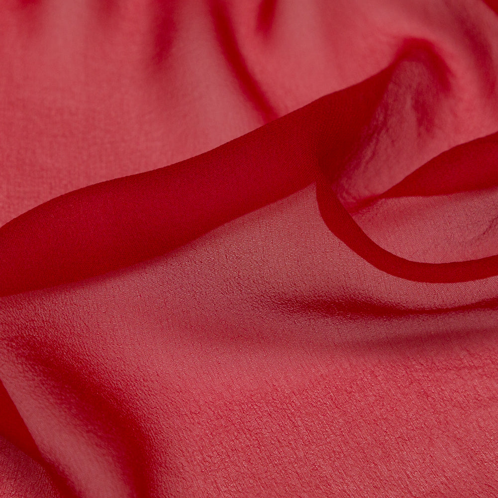 Milly Red Silk Chiffon Detail Milly Red Silk Chiffon Detail
