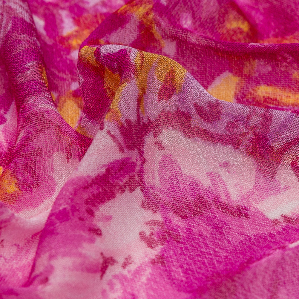 Magenta Haze and Orange Abstract Stretch Knit Detail Magenta Haze and Orange Abstract Stretch Knit Detail