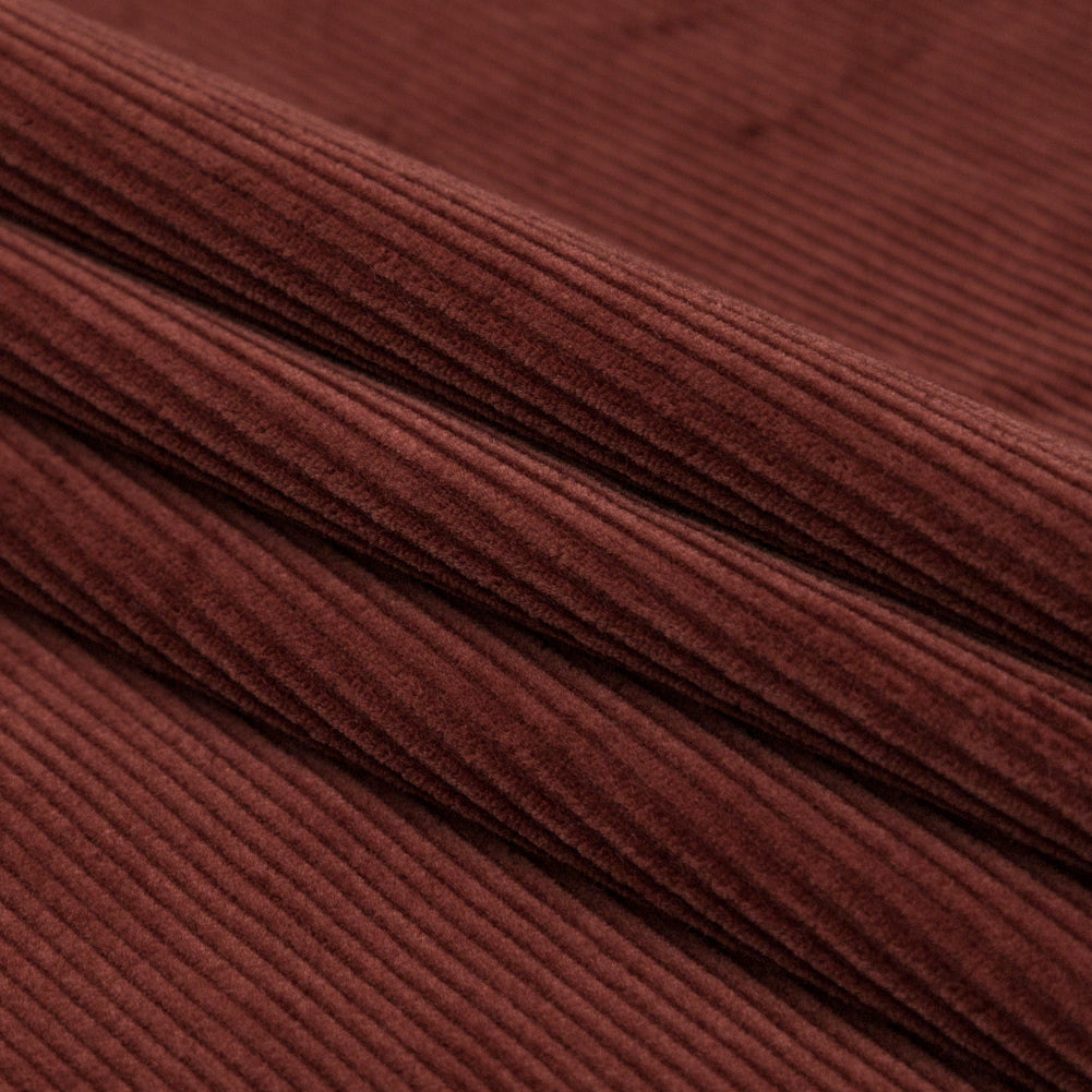 Italian Burnt Henna Stretch Cotton Corduroy Folded Italian Burnt Henna Stretch Cotton Corduroy Folded