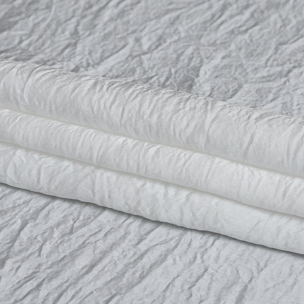 Italian White Wrinkled Polyester Satin Folded Italian White Wrinkled Polyester Satin Folded