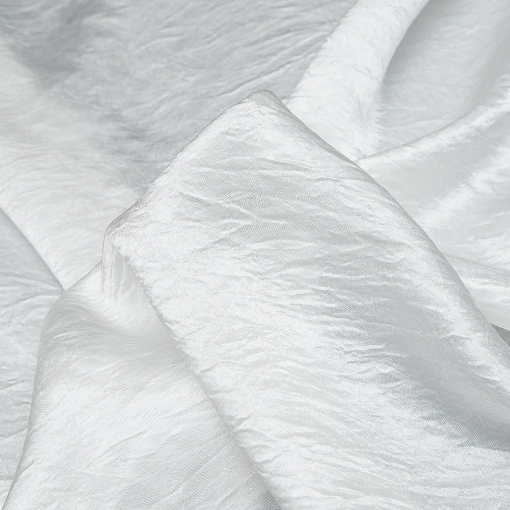 Italian White Wrinkled Polyester Satin Detail Italian White Wrinkled Polyester Satin Detail