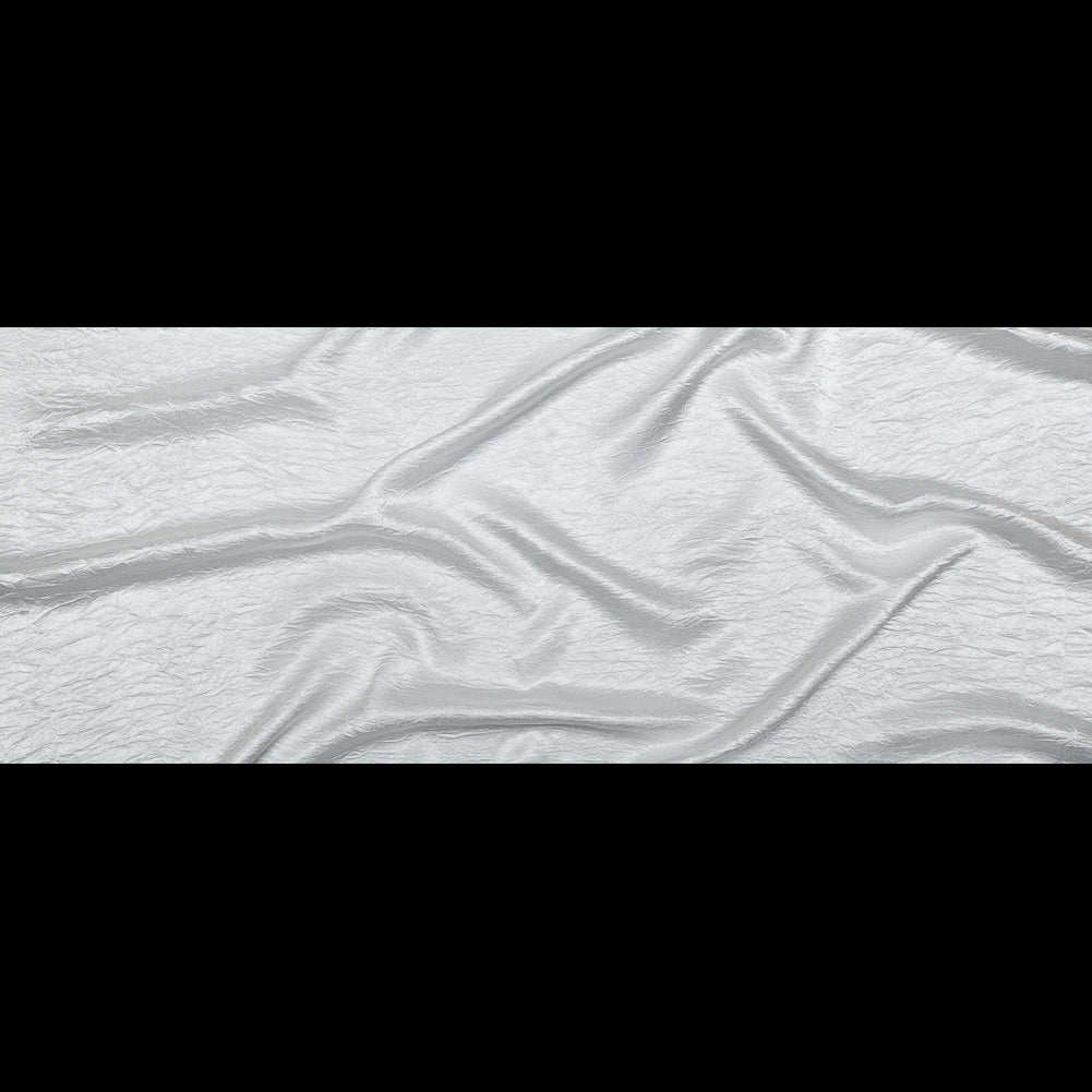Italian White Wrinkled Polyester Satin Full Italian White Wrinkled Polyester Satin Full