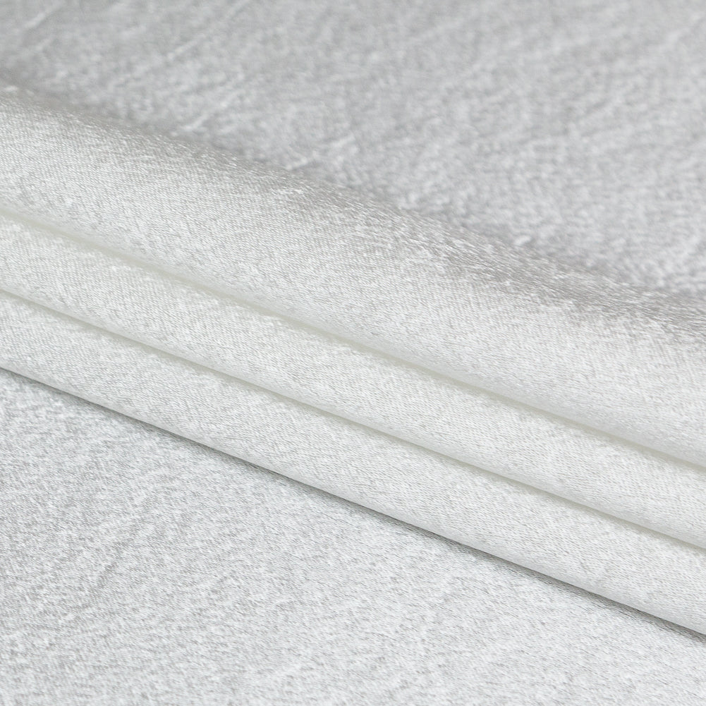 Italian White Polyester Crepe Back Satin Detail Italian White Polyester Crepe Back Satin Detail