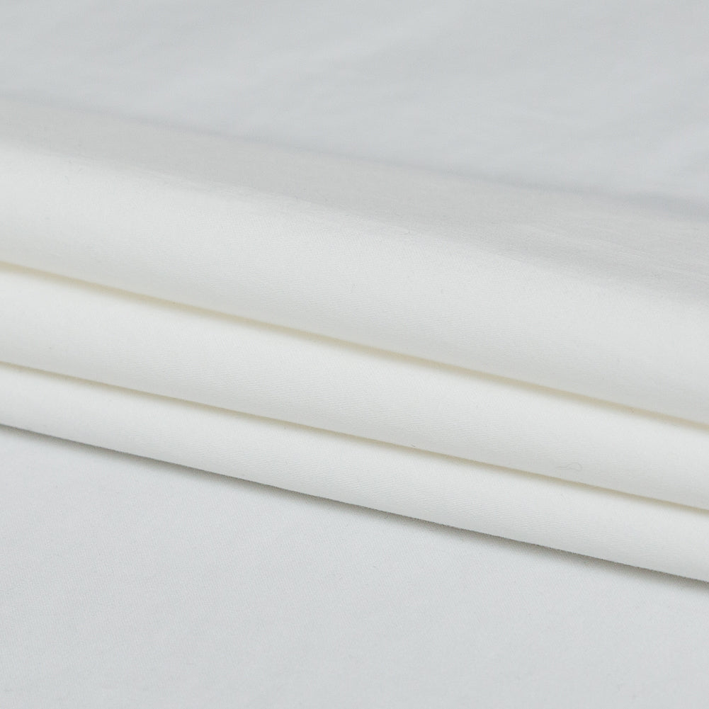Italian Soft White Stretch Cotton Poplin Detail