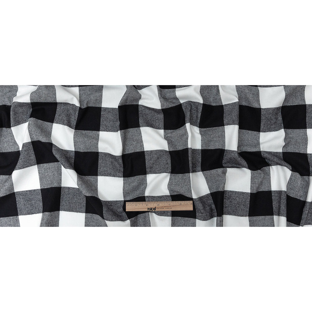 Buffalo Check Cotton Flannel - Black and White - Seco Collection Folded Buffalo Check Cotton Flannel - Black and White - Seco Collection Folded