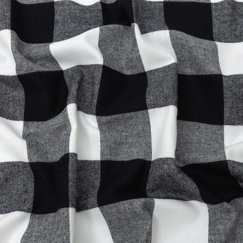 Buffalo Check Cotton Flannel - Black and White - Seco Collection Buffalo Check Cotton Flannel - Black and White - Seco Collection