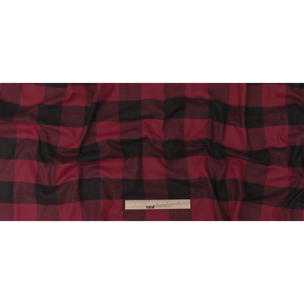 Buffalo Check Cotton Flannel - Black and Red - Seco Collection Folded Buffalo Check Cotton Flannel - Black and Red - Seco Collection Folded
