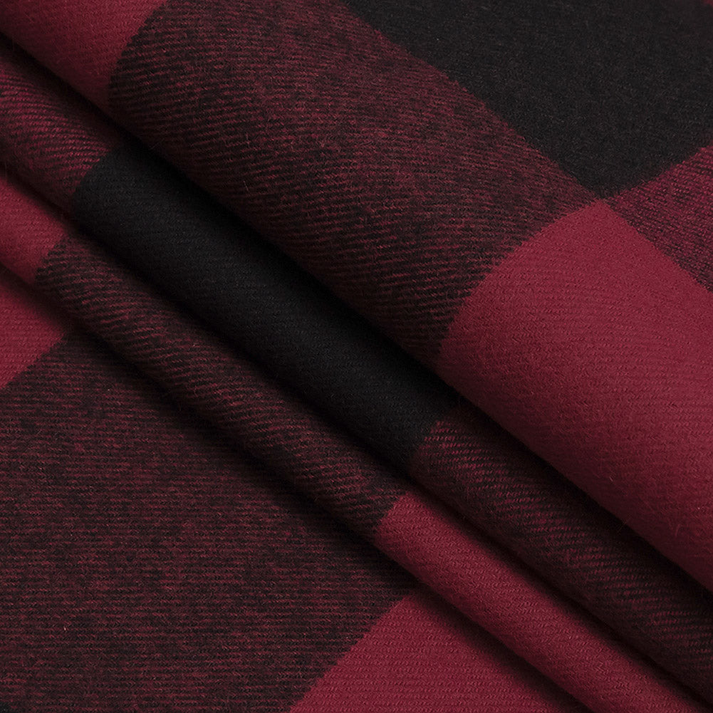 Buffalo Check Cotton Flannel - Black and Red - Seco Collection Detail Buffalo Check Cotton Flannel - Black and Red - Seco Collection Detail