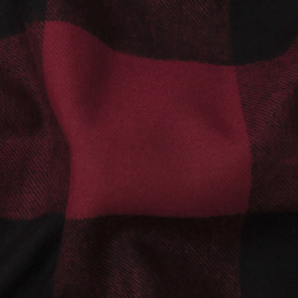 Buffalo Check Cotton Flannel - Black and Red - Seco Collection Full Buffalo Check Cotton Flannel - Black and Red - Seco Collection Full