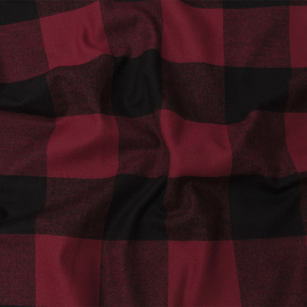 Buffalo Check Cotton Flannel - Black and Red - Seco Collection Buffalo Check Cotton Flannel - Black and Red - Seco Collection