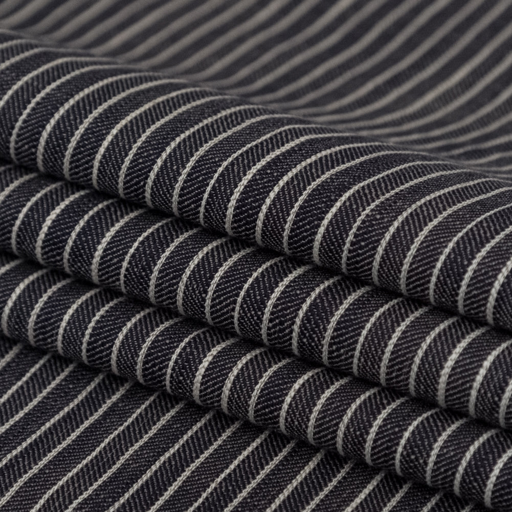 Tornado and Dove Striped Organic Cotton Dobby Detail Tornado and Dove Striped Organic Cotton Dobby Detail