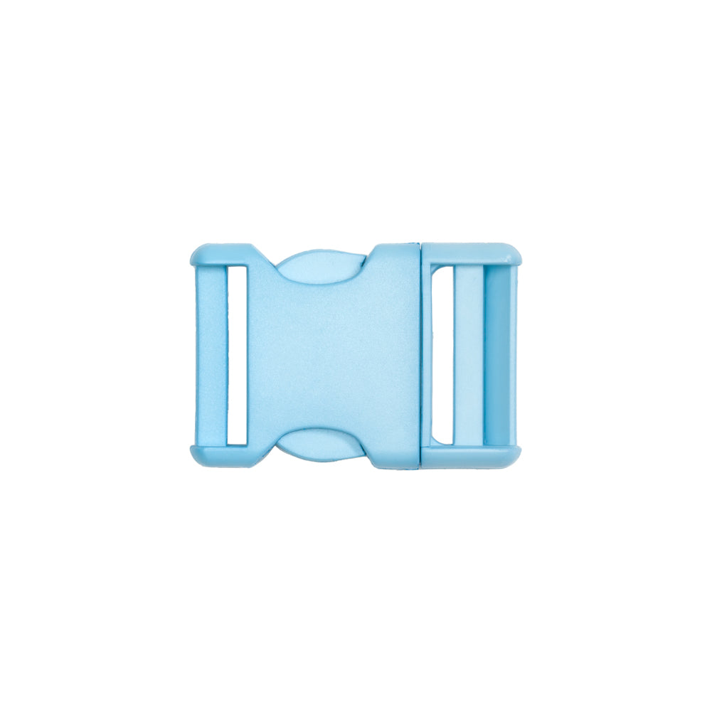 Lucille Italian Large Plume Blue Plastic Release Buckle Detail Lucille Italian Large Plume Blue Plastic Release Buckle Detail