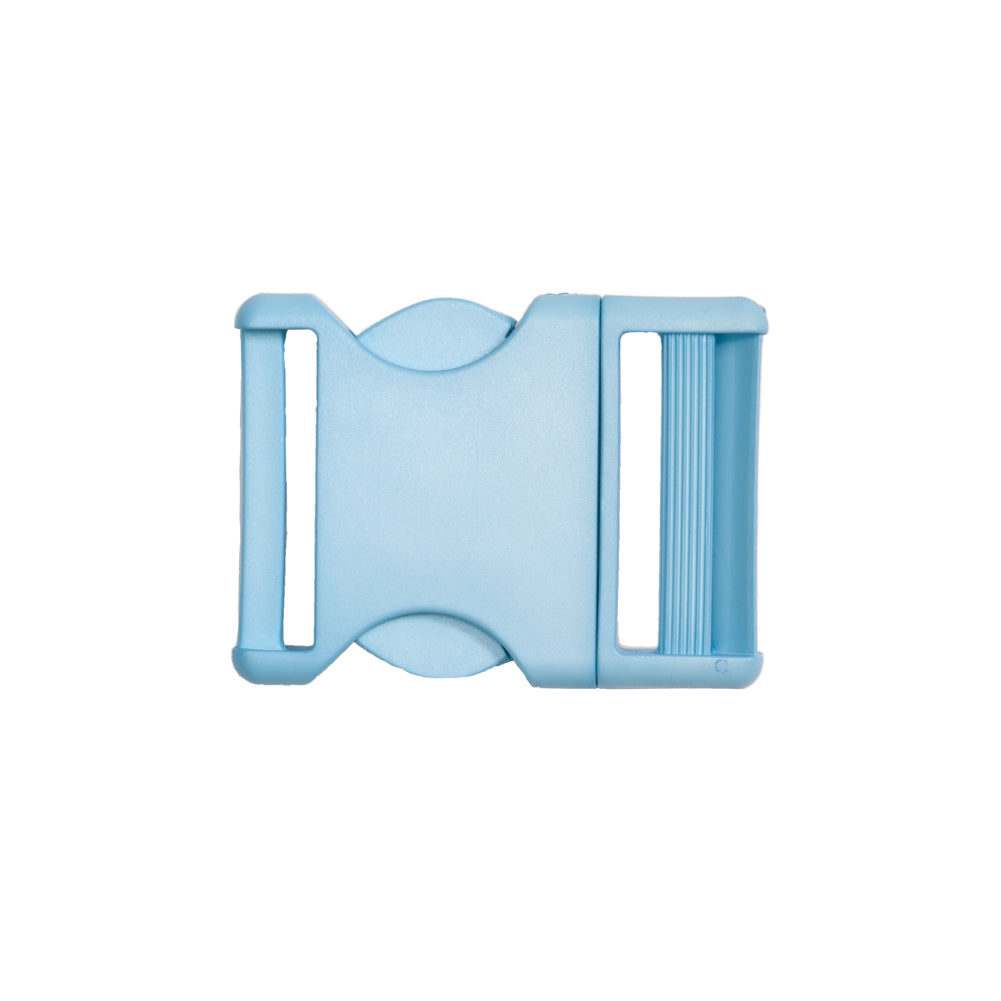 Lucille Italian Extra Large Plume Blue Plastic Release Buckle Detail Lucille Italian Extra Large Plume Blue Plastic Release Buckle Detail