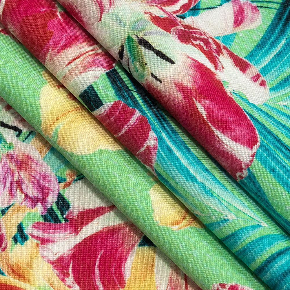 Compression Swimwear Tricot, UV Protective with Aloe Vera Microcapsules - Seafoam, Wild Orchid and Tangerine Tropical Floral - Caye Collection Folded Compression Swimwear Tricot, UV Protective with Aloe Vera Microcapsules - Seafoam, Wild Orchid and Tangerine Tropical Floral - Caye Collection Folded