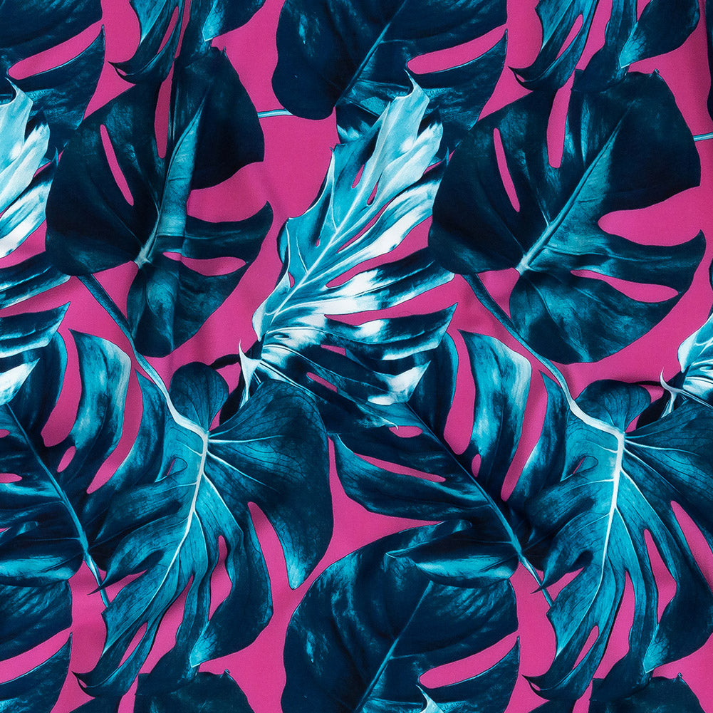 Magenta and Teal Foliage Caye UV Protective Compression Swimwear Tricot with Aloe Vera Microcapsules Magenta and Teal Foliage Caye UV Protective Compression Swimwear Tricot with Aloe Vera Microcapsules