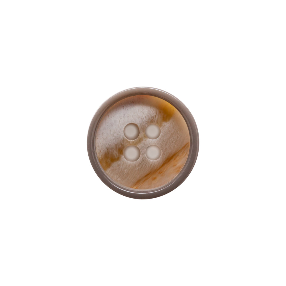 Italian Mourning Dove and Beige Abstract 4-Hole Plastic Button - 24L/15mm Italian Mourning Dove and Beige Abstract 4-Hole Plastic Button - 24L/15mm