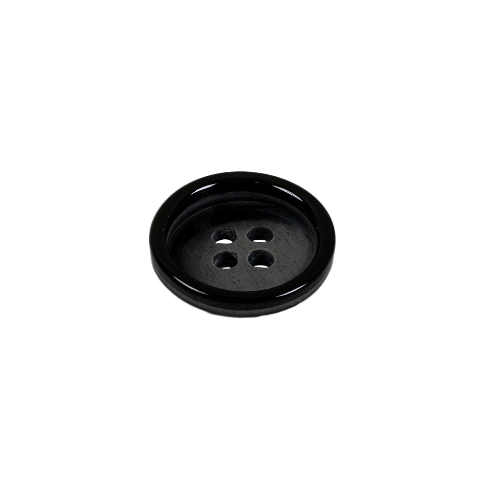 Italian Black Abstract 4-Hole Plastic Button - 24L/15mm Folded Italian Black Abstract 4-Hole Plastic Button - 24L/15mm Folded