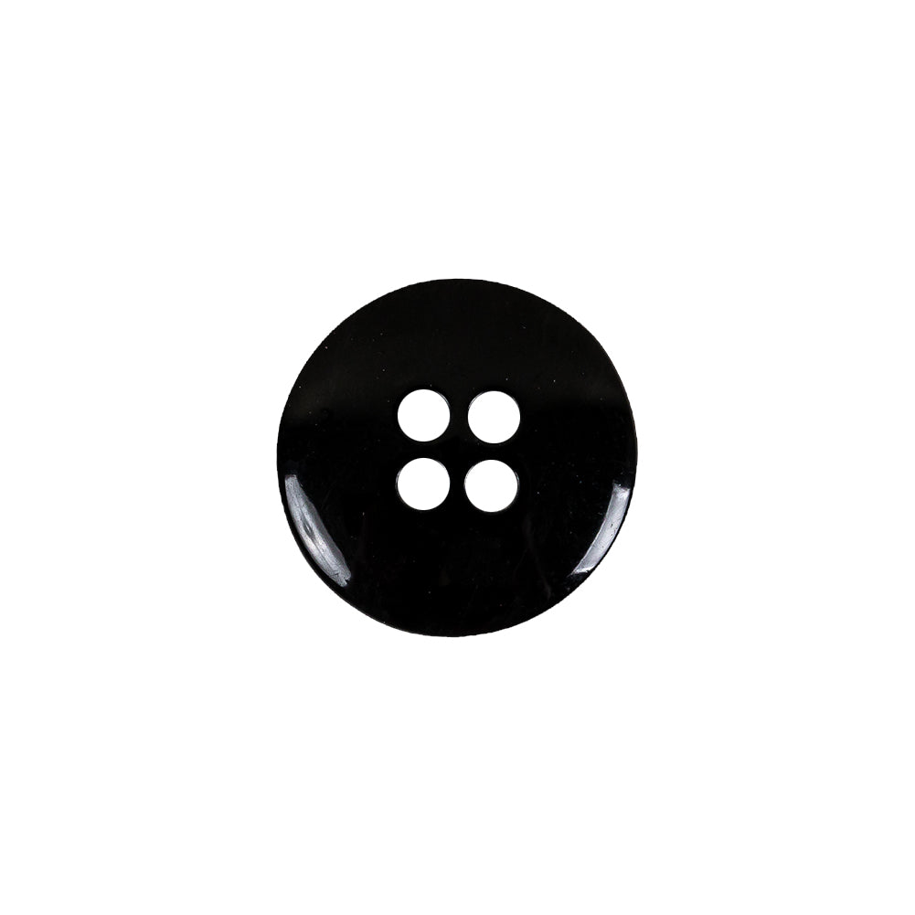 Italian Black Abstract 4-Hole Plastic Button - 24L/15mm Detail Italian Black Abstract 4-Hole Plastic Button - 24L/15mm Detail