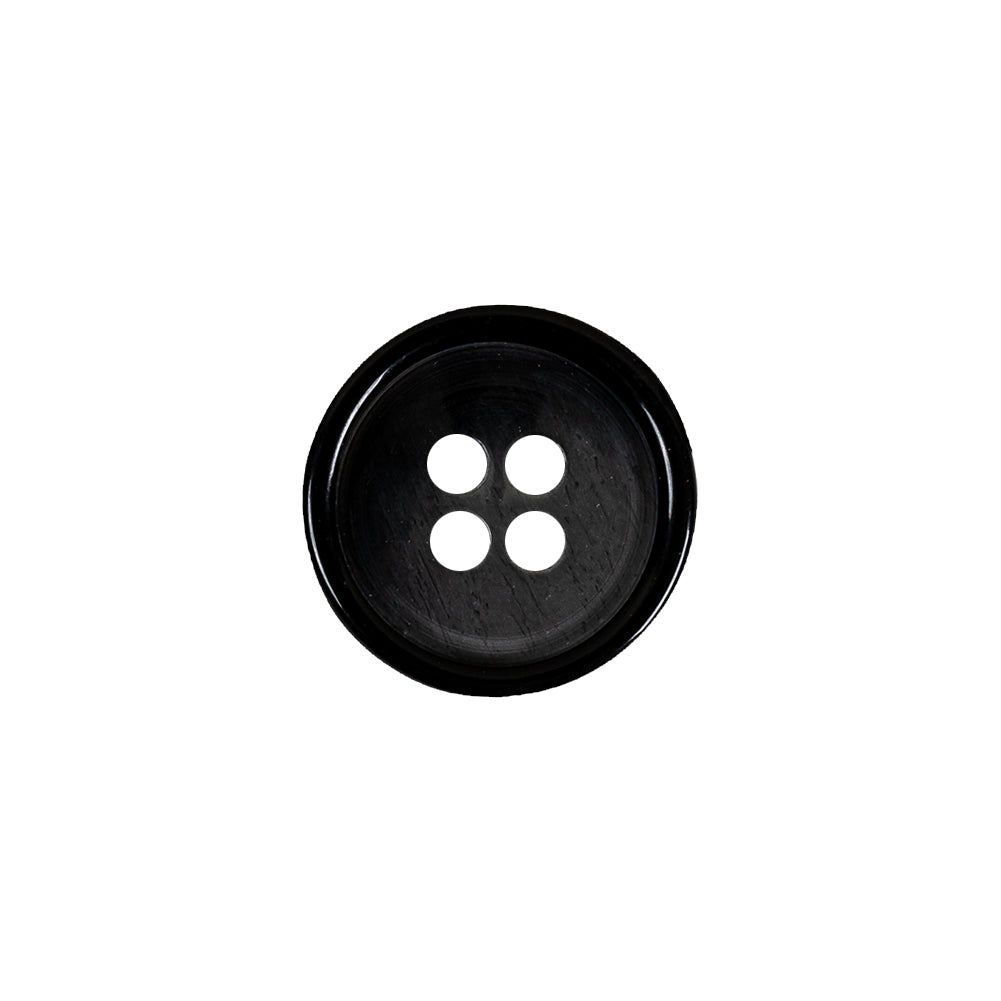 Italian Black Abstract 4-Hole Plastic Button - 24L/15mm Italian Black Abstract 4-Hole Plastic Button - 24L/15mm