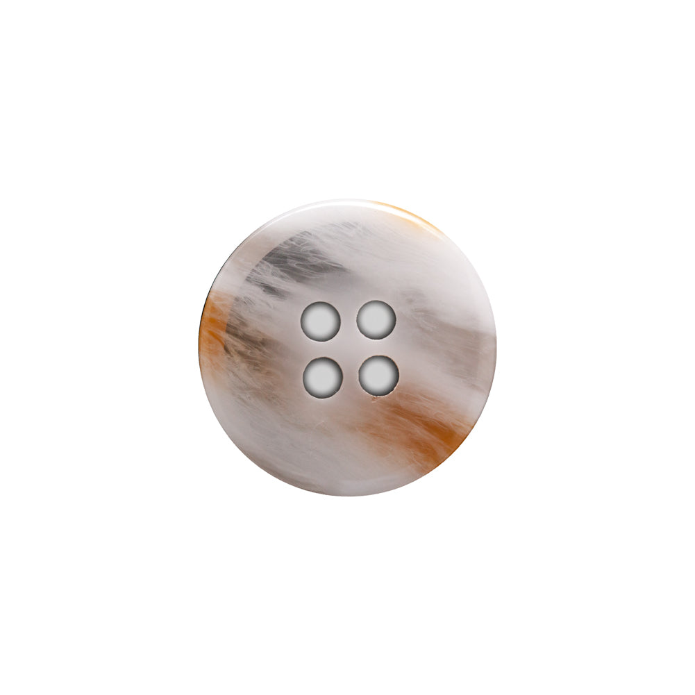 Italian White and Beige Abstract 4-Hole Plastic Button - 28L/18mm Detail Italian White and Beige Abstract 4-Hole Plastic Button - 28L/18mm Detail