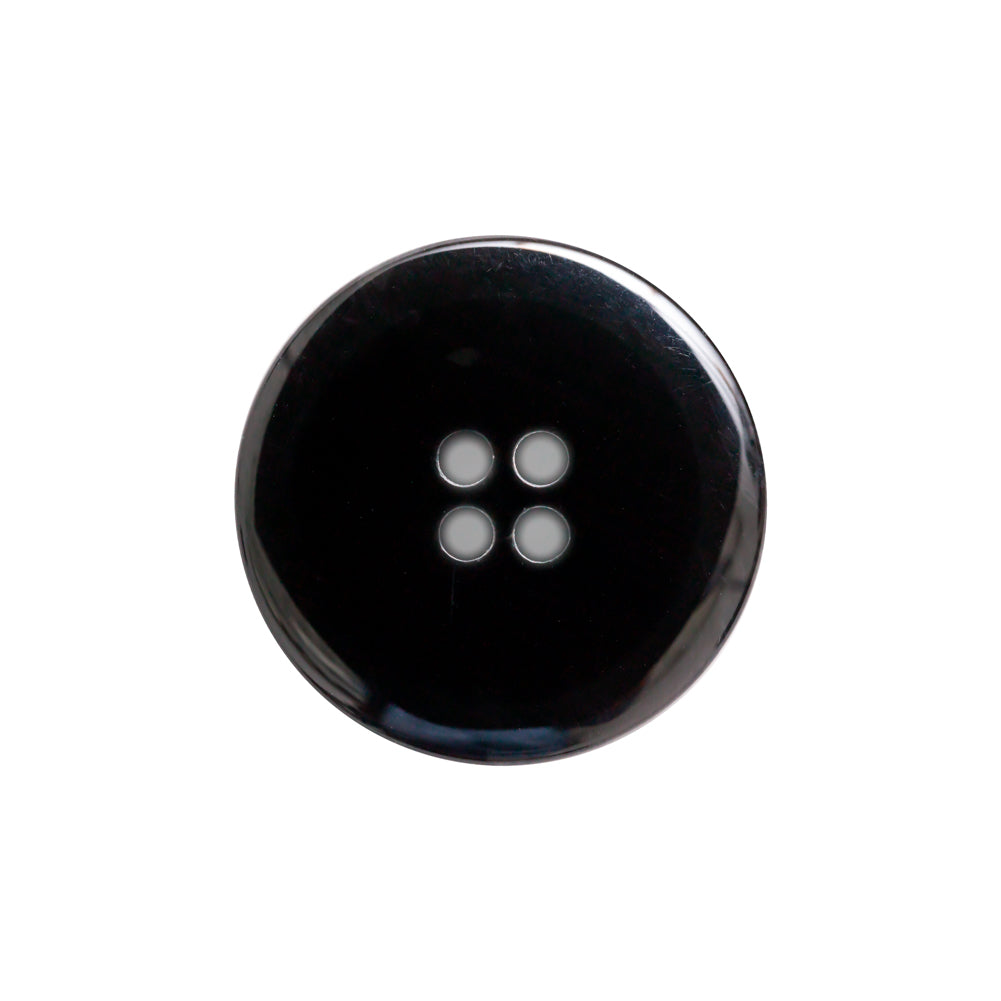 Italian Black Abstract 4-Hole Plastic Button - 36L/23mm Detail Italian Black Abstract 4-Hole Plastic Button - 36L/23mm Detail