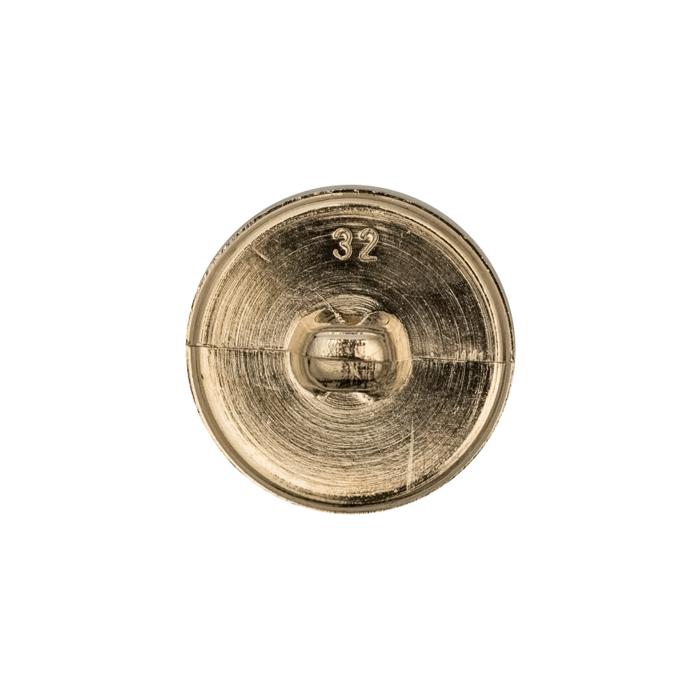 Italian Gold Crest Plastic Shank Back Button - 32L/20mm Detail Italian Gold Crest Plastic Shank Back Button - 32L/20mm Detail