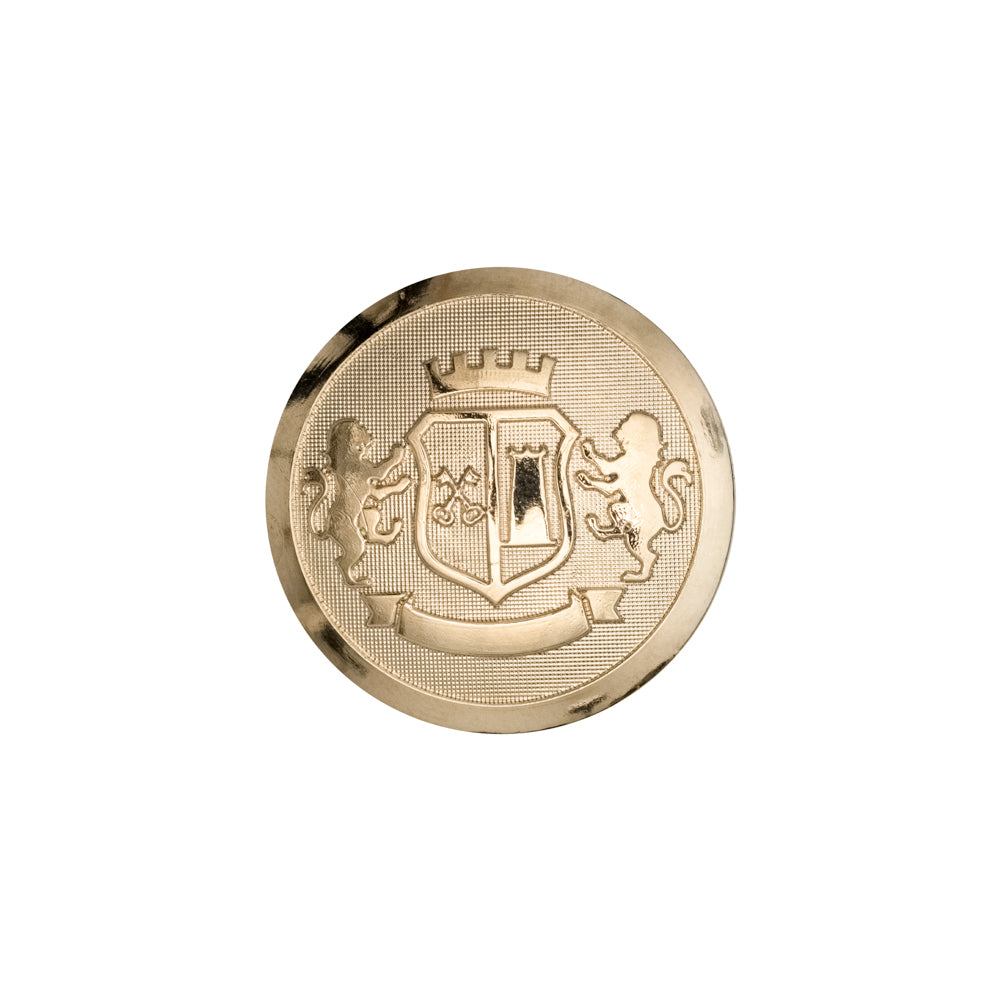 Italian Gold Crest Plastic Shank Back Button - 32L/20mm Italian Gold Crest Plastic Shank Back Button - 32L/20mm