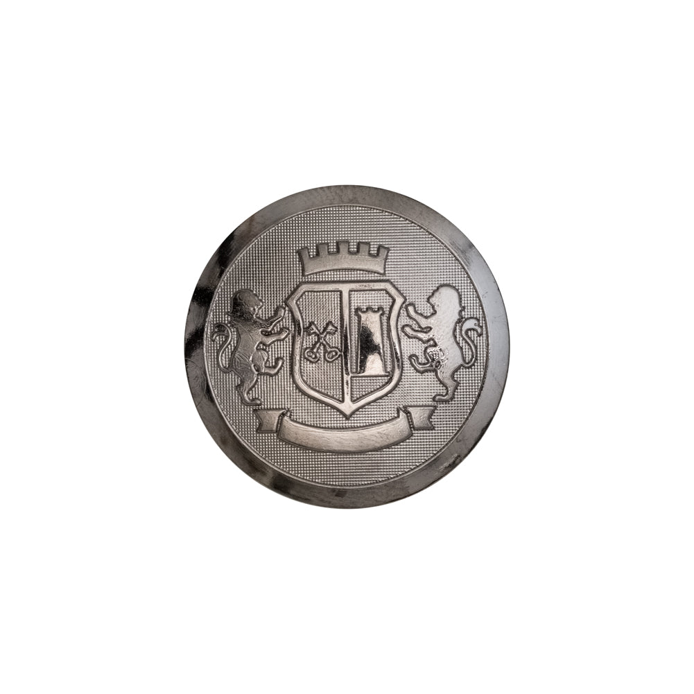 Italian Silver Crest Plastic Shank Back Button - 32L/20mm Italian Silver Crest Plastic Shank Back Button - 32L/20mm
