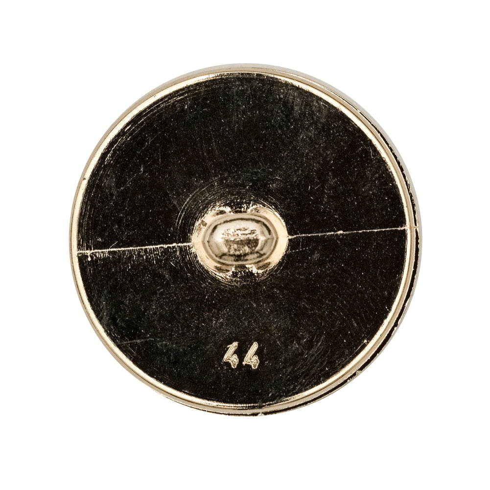 Italian Gold Crest Plastic Shank Back Button - 44L/28mm Detail Italian Gold Crest Plastic Shank Back Button - 44L/28mm Detail