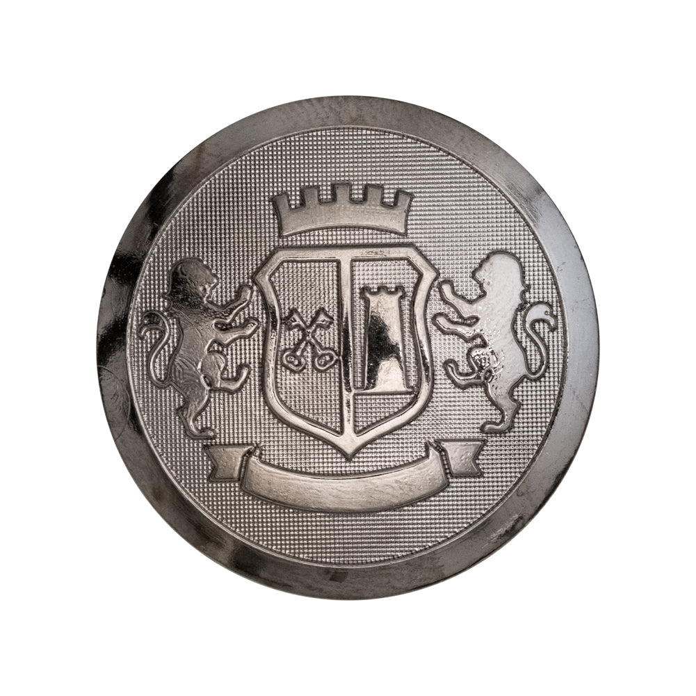 Italian Silver Crest Plastic Shank Back Button - 44L/28mm Italian Silver Crest Plastic Shank Back Button - 44L/28mm