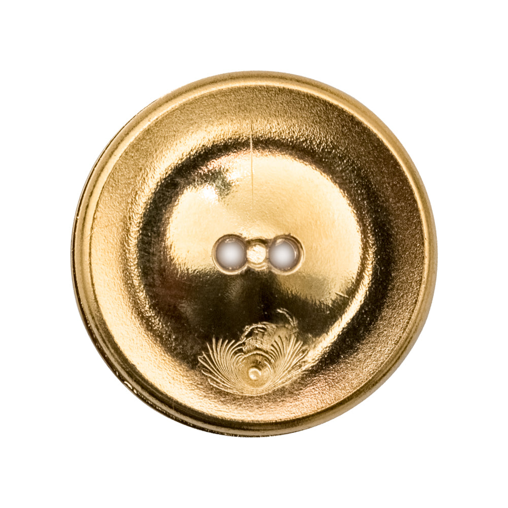 Italian Gold and White 2-Hole Crest Button - 44L/28mm Detail Italian Gold and White 2-Hole Crest Button - 44L/28mm Detail