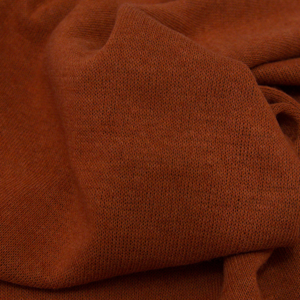 Italian Baked Clay and Carob Brown Reversible Wool Double Knit Detail Italian Baked Clay and Carob Brown Reversible Wool Double Knit Detail