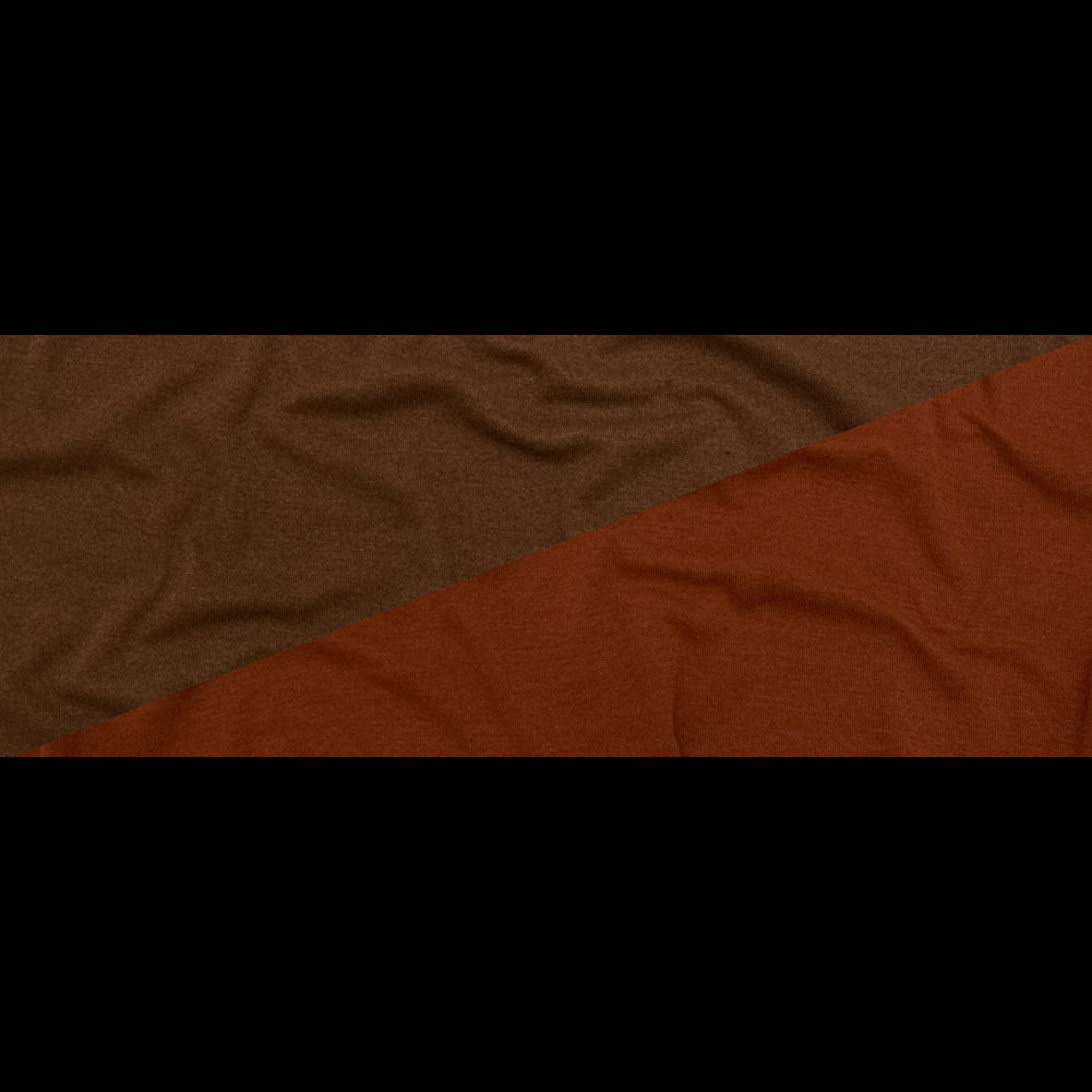 Italian Baked Clay and Carob Brown Reversible Wool Double Knit Full Italian Baked Clay and Carob Brown Reversible Wool Double Knit Full