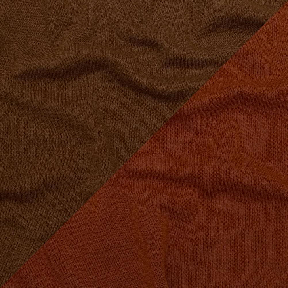 Italian Baked Clay and Carob Brown Reversible Wool Double Knit Italian Baked Clay and Carob Brown Reversible Wool Double Knit