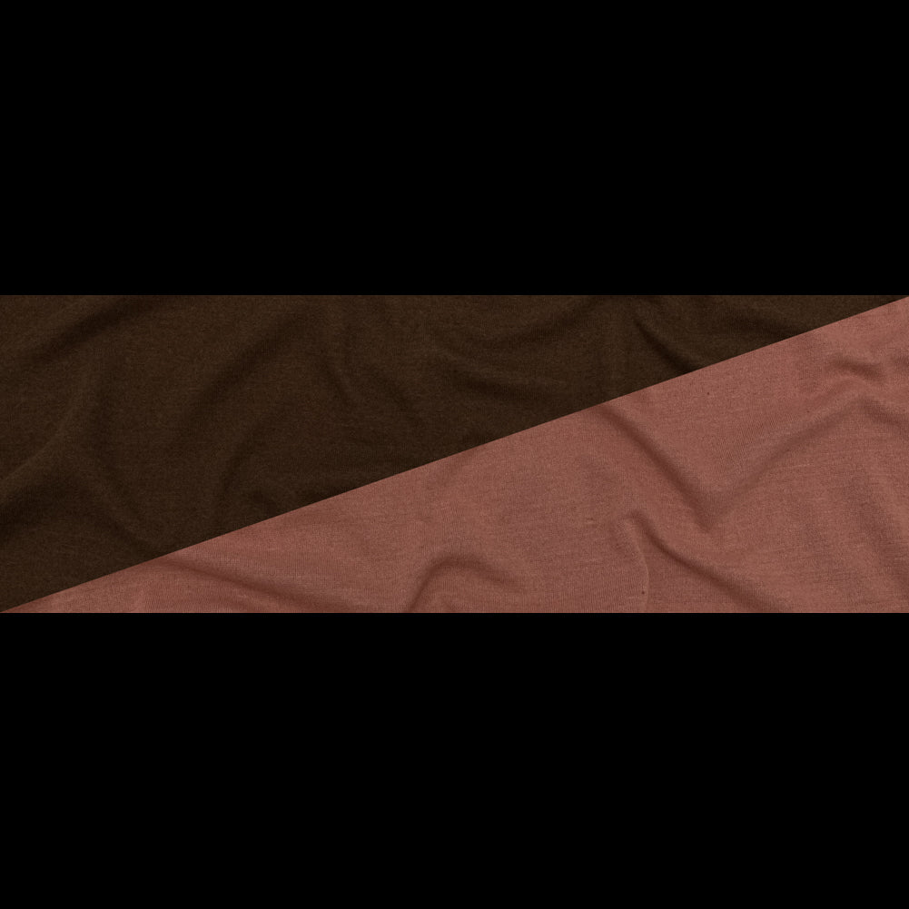 Italian Salmon and Brown Reversible Wool Double Knit Full Italian Salmon and Brown Reversible Wool Double Knit Full