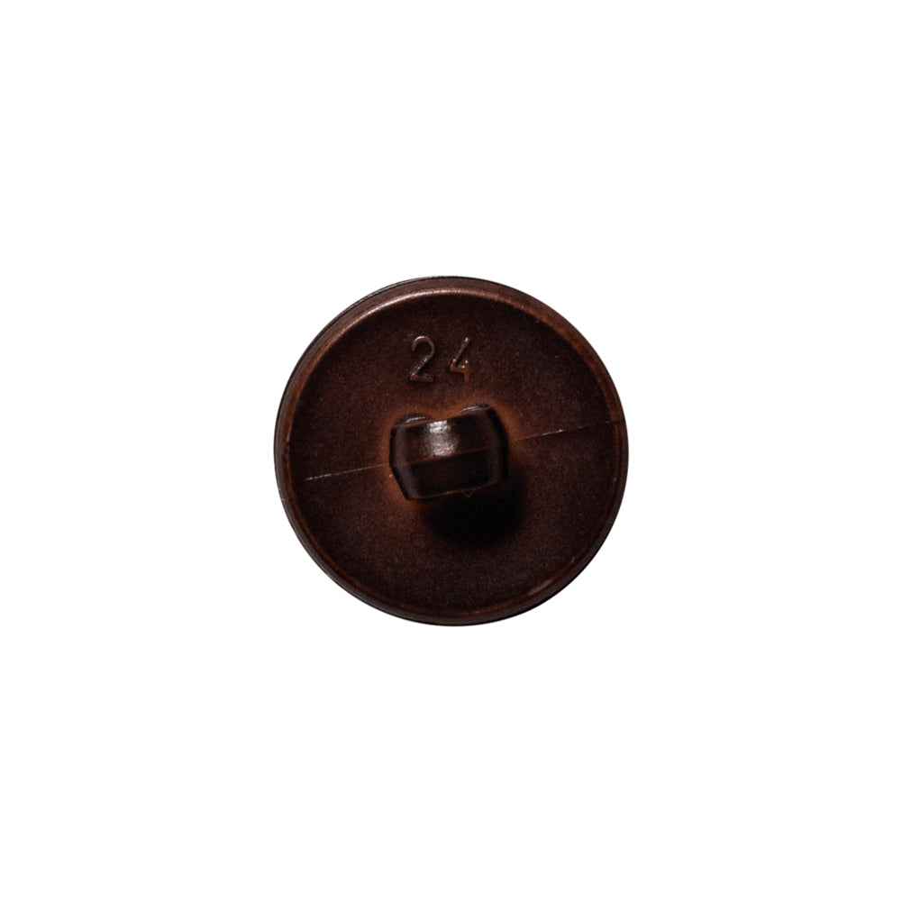 Brown Cross Stitch Plastic Shank Back Button - 24L/15mm Detail Brown Cross Stitch Plastic Shank Back Button - 24L/15mm Detail