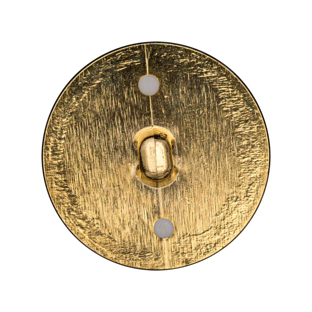 Italian White and Gold 2-Piece Plastic Shank Back Button - 45L/29mm Detail Italian White and Gold 2-Piece Plastic Shank Back Button - 45L/29mm Detail