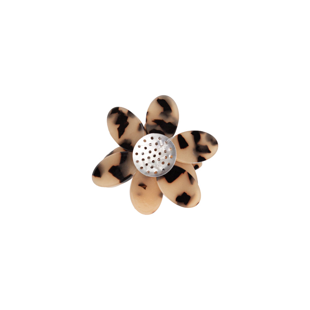 Italian Cornstalk Tortoise Flower Applique with Beaded Core - 2.75" Detail Italian Cornstalk Tortoise Flower Applique with Beaded Core - 2.75" Detail