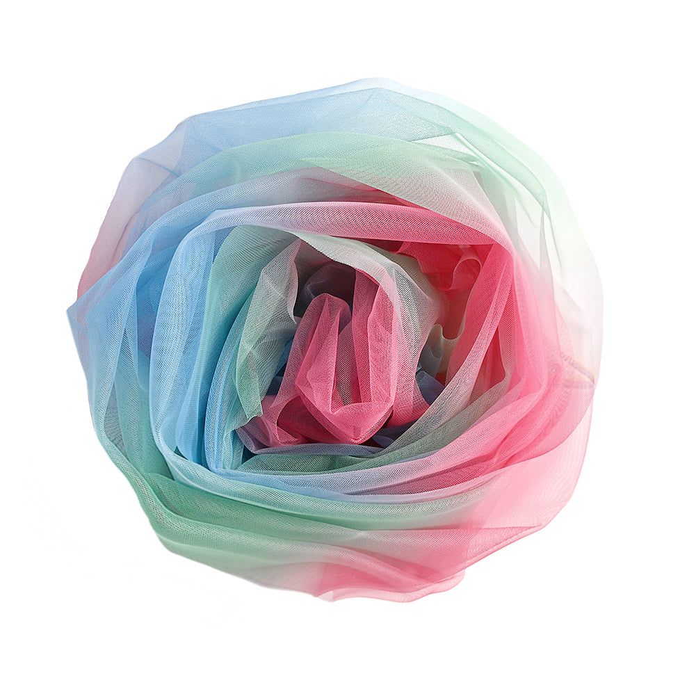 Ombre Shadow Tulle - Sea Pink, Green and Angel Falls Detail Ombre Shadow Tulle - Sea Pink, Green and Angel Falls Detail