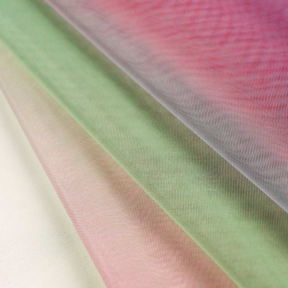 Ombre Shadow Tulle - Sea Pink, Green and Angel Falls Full Ombre Shadow Tulle - Sea Pink, Green and Angel Falls Full