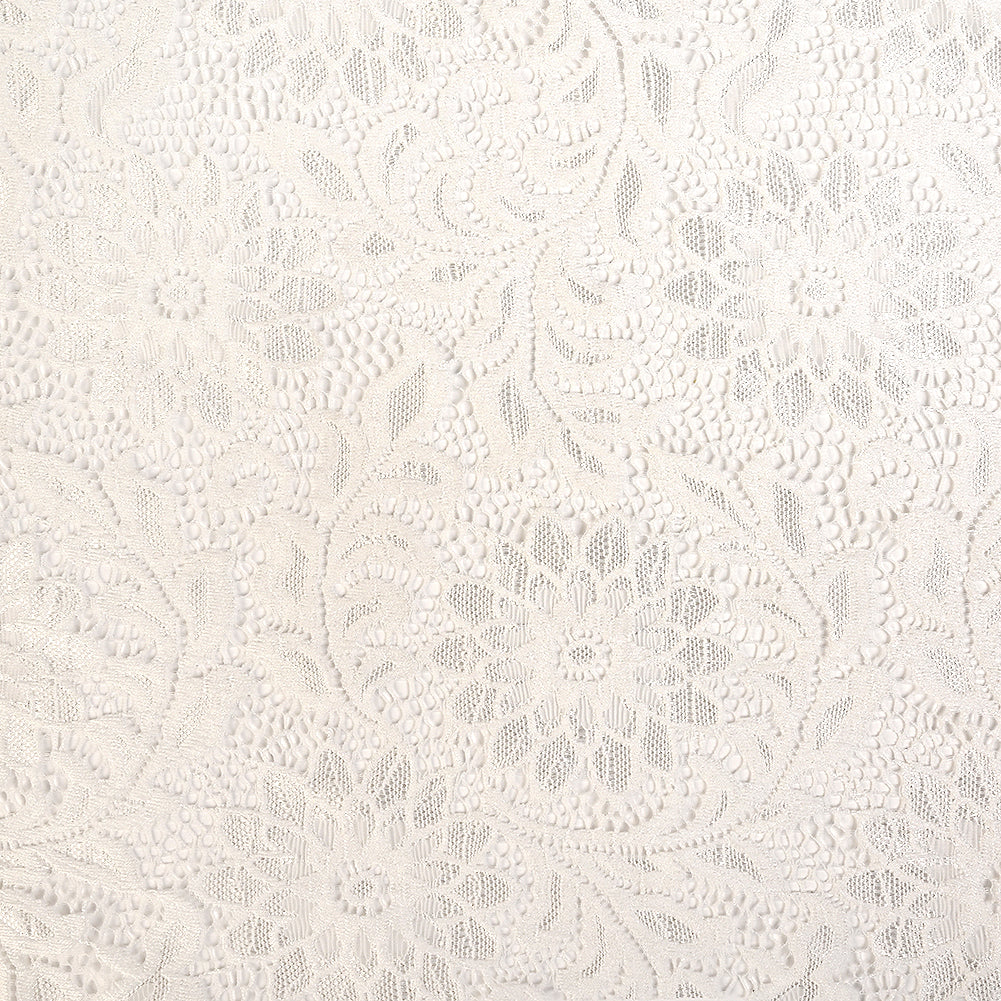 Re-Embroidered Stretch Lace - White Sunflowers - McKee Collection Re-Embroidered Stretch Lace - White Sunflowers - McKee Collection